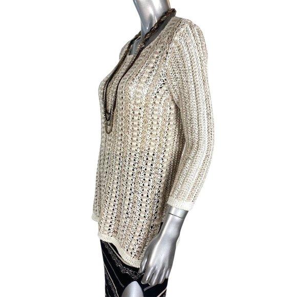 Dana Buchman Loose Weave Tunic Sweater S - Picture 3 of 3